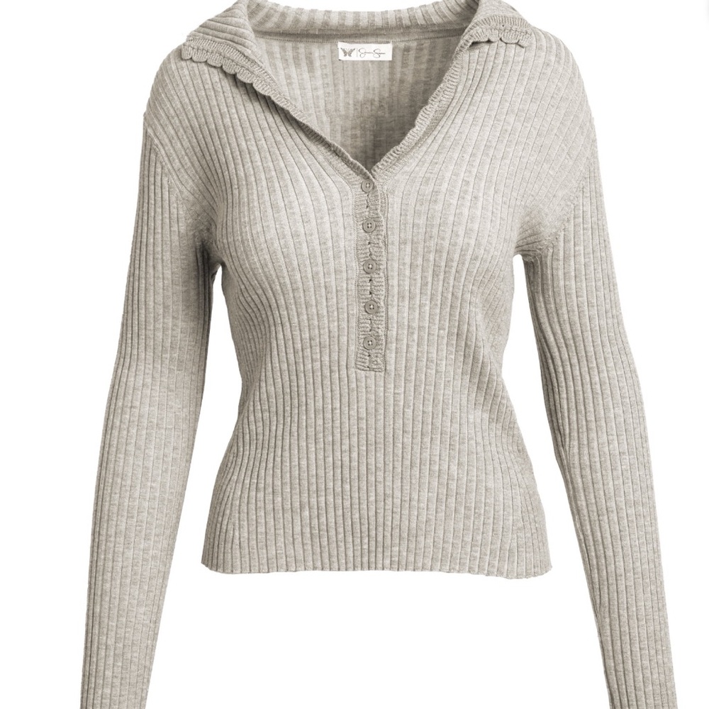 Jessica Simpson  Luanne Polo Sweater with Long Sleeves